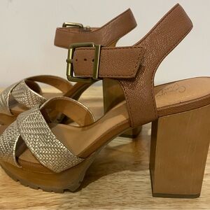 NEW never worn! Platform sole and chinky heel. Ankle strap.